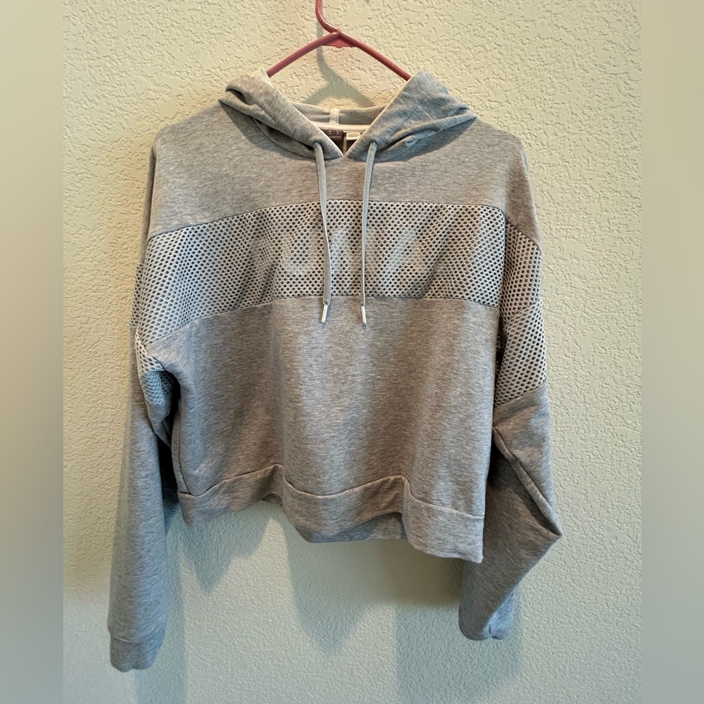 Puma Gray Mesh Panel Hoodie